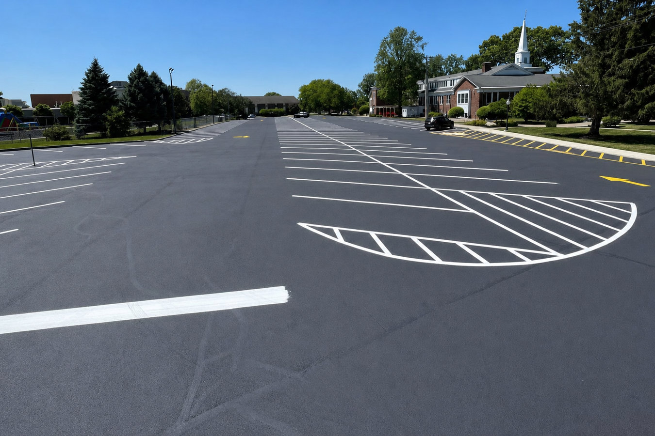 Parking lot striping